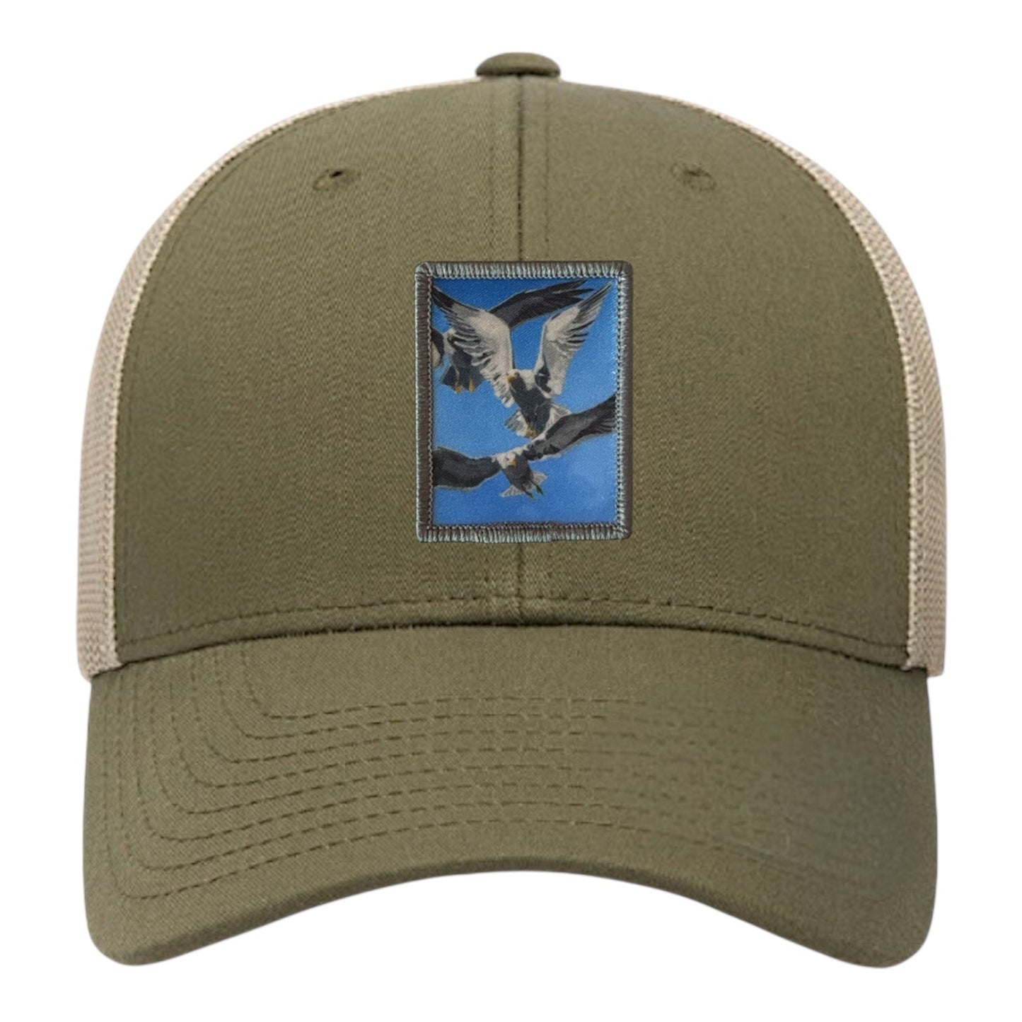 Flock Of Seagulls Trucker Hat Hats FlynHats Moss-Khaki