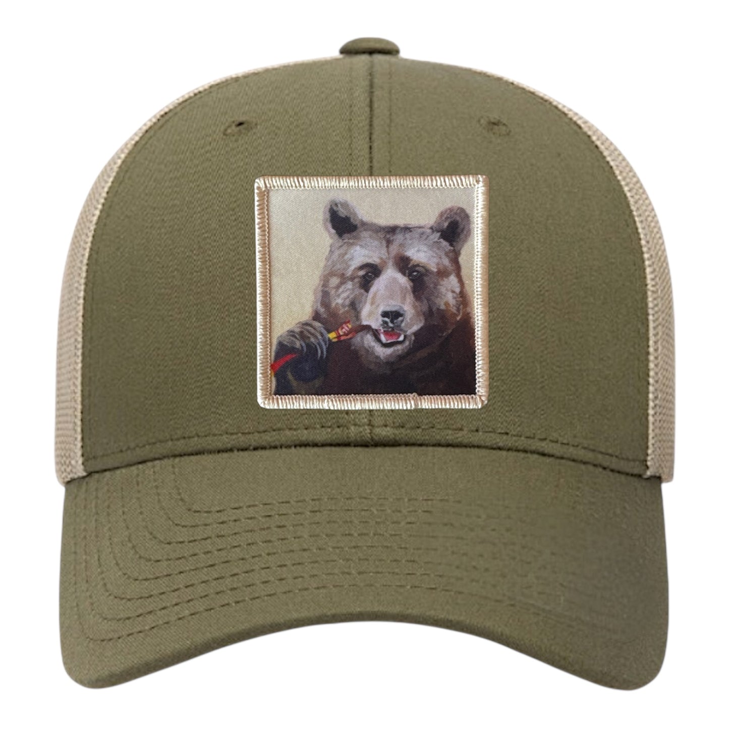 Moss-Khaki Trucker