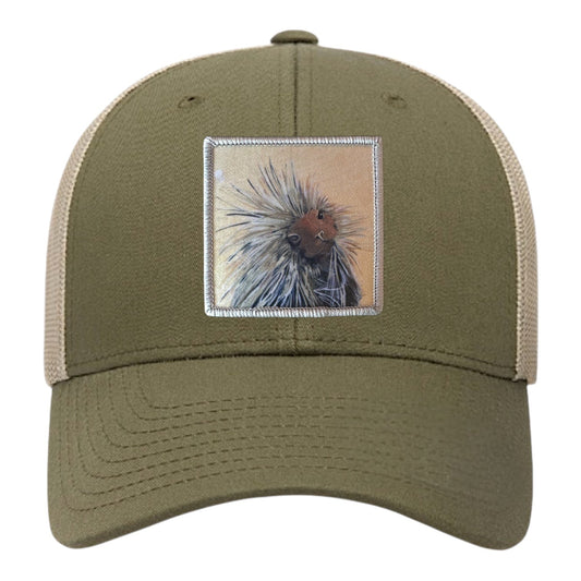 Porcupine Trucker Hat Hats FlynHats Moss-Khaki
