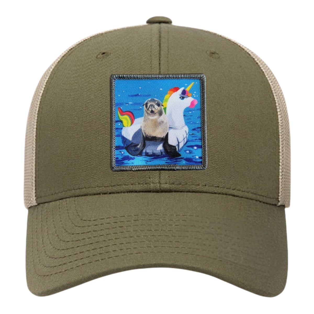 Unicorn Drifter Trucker Hat Hats FlynHats Moss-Khaki