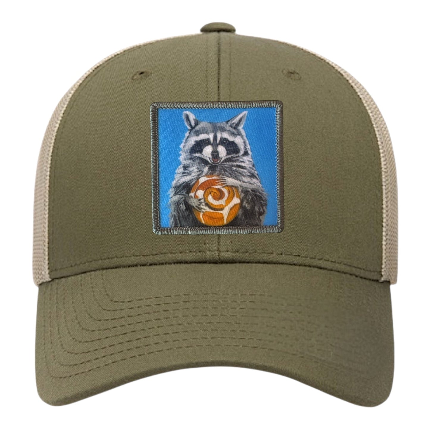 Cinnabun Bandit Trucker Hat Hats FlynHats Moss-Khaki