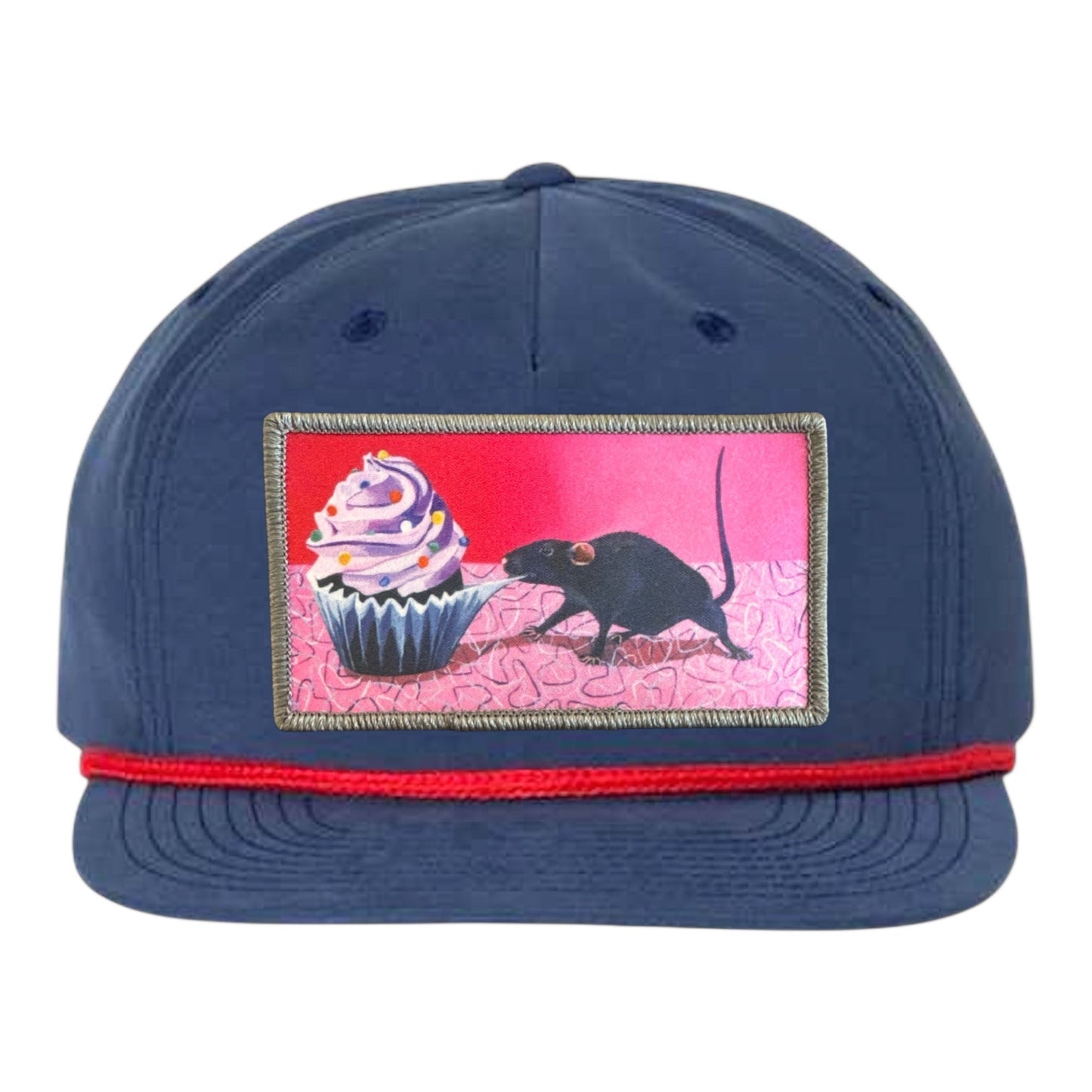 Rats Got My Cake Rope Cap Hats FlynHats Navy/Red