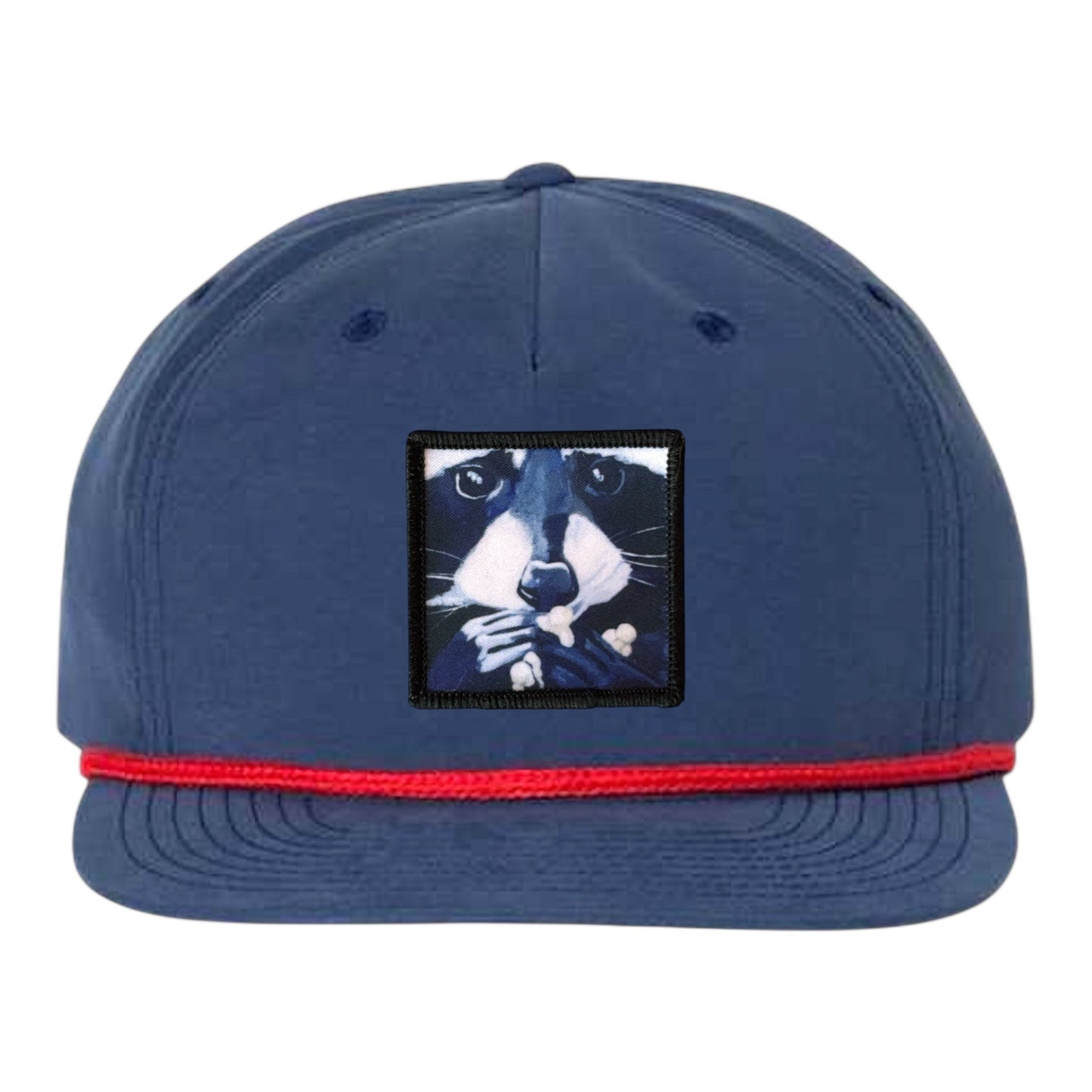 Raccoon Pop Rope Cap Hats FlynHats Navy/Red