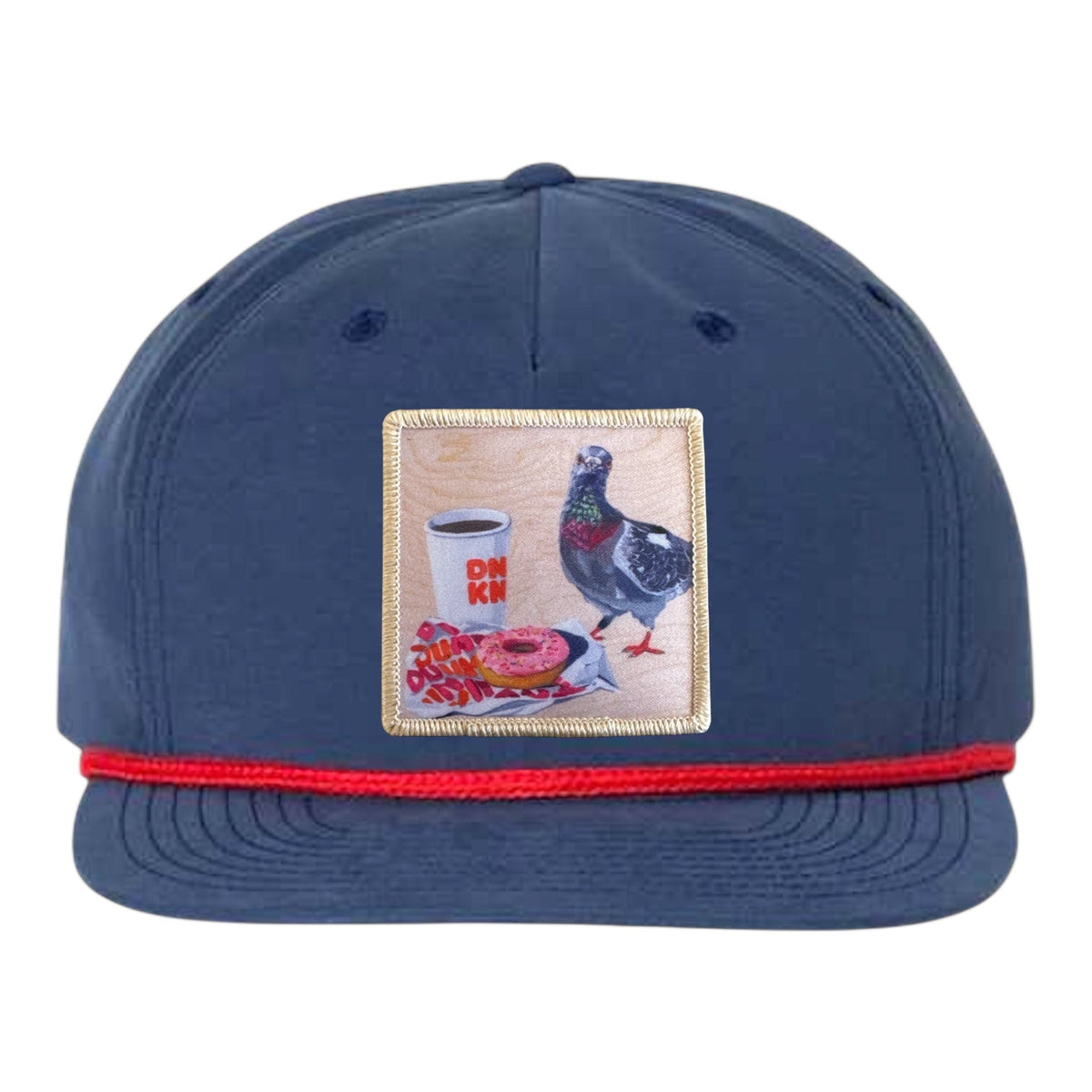 Pigeons Run On Donuts Rope Cap Hats FlynHats Navy/Red