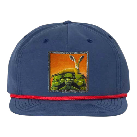 The Tortoise by a Hare Rope Cap Hats FlynHats Navy/Red