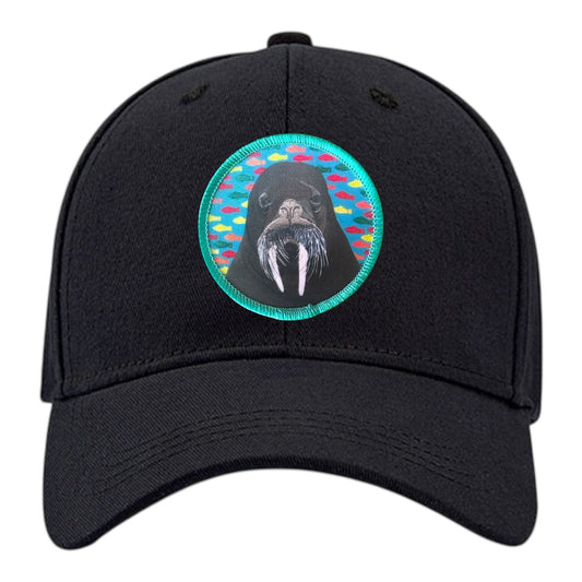 Walrus 6 Panel Baseball Cap Hats FlynHats Black