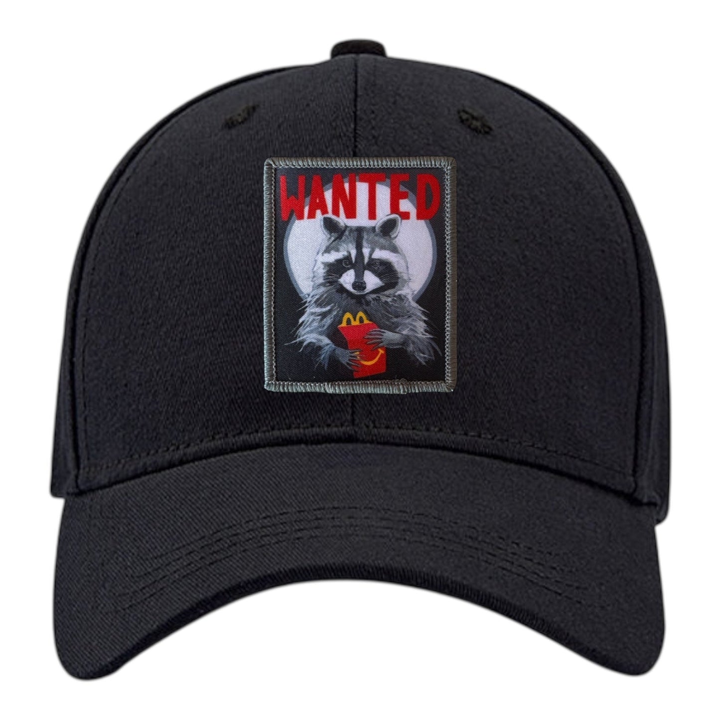 WANTED 6 Panel Baseball Cap Hats FlynHats Black