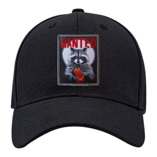 WANTED 6 Panel Baseball Cap Hats FlynHats Black