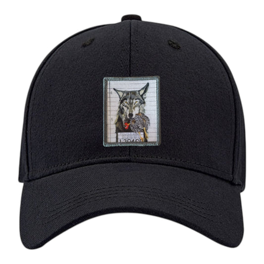 The Usual Suspects: Wolf 6 Panel Baseball Cap Hats FlynHats Black