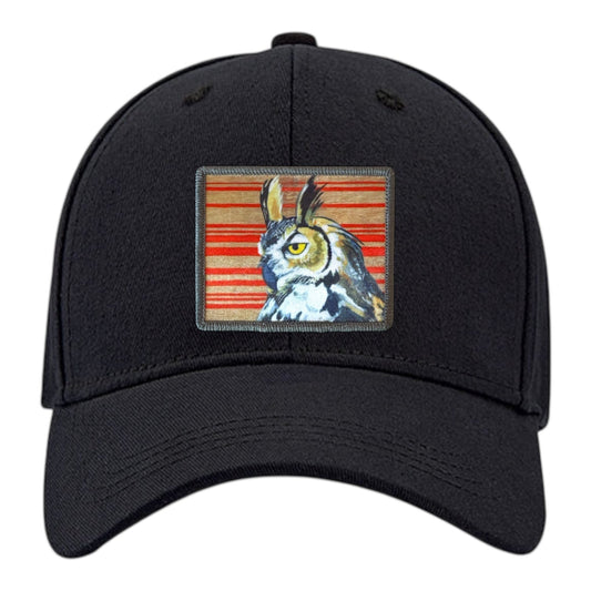 Red Gaia 6 Panel Baseball Cap Hats FlynHats Black