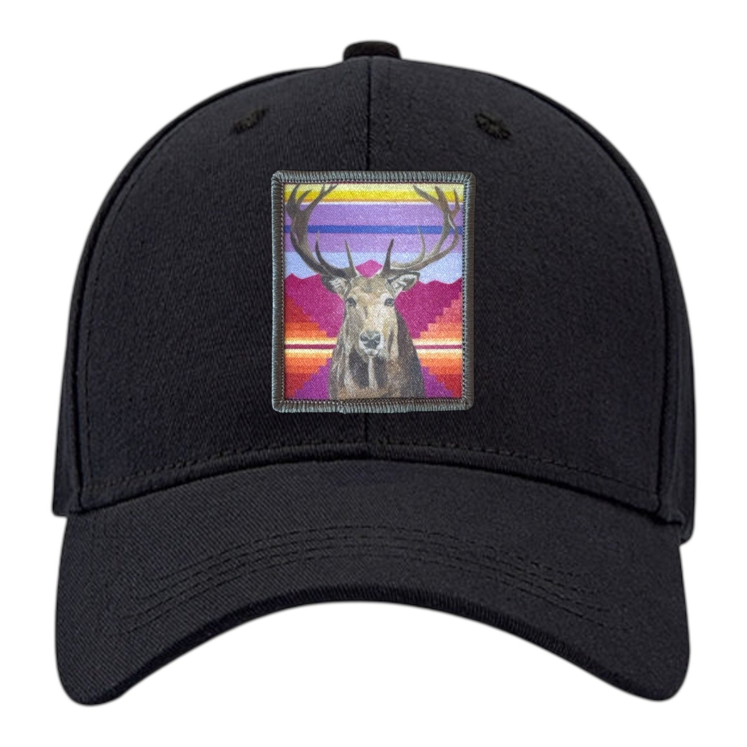 Elk 6 Panel Baseball Cap Hats FlynHats Black