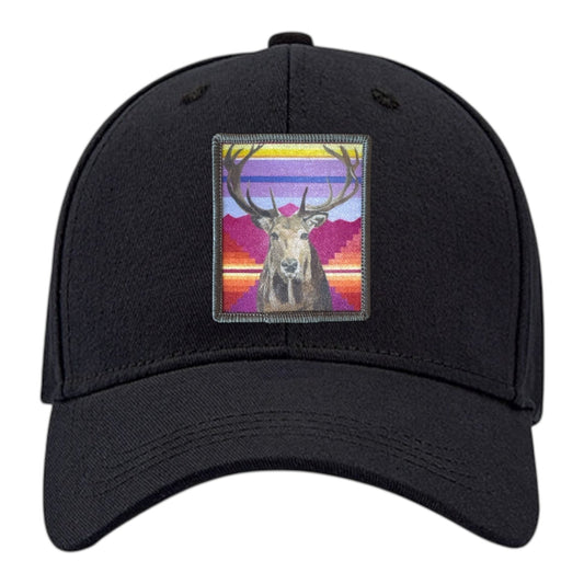 Elk 6 Panel Baseball Cap Hats FlynHats Black