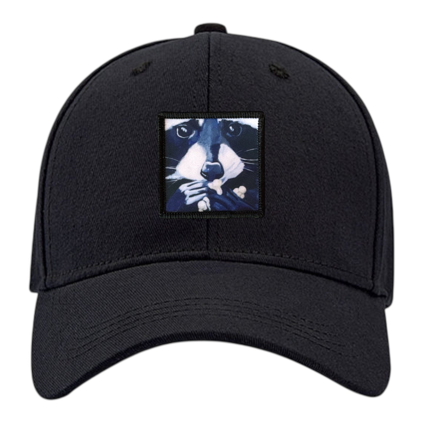 6 Panel Base Ball Cap Hats FlynHats Raccoon Pop