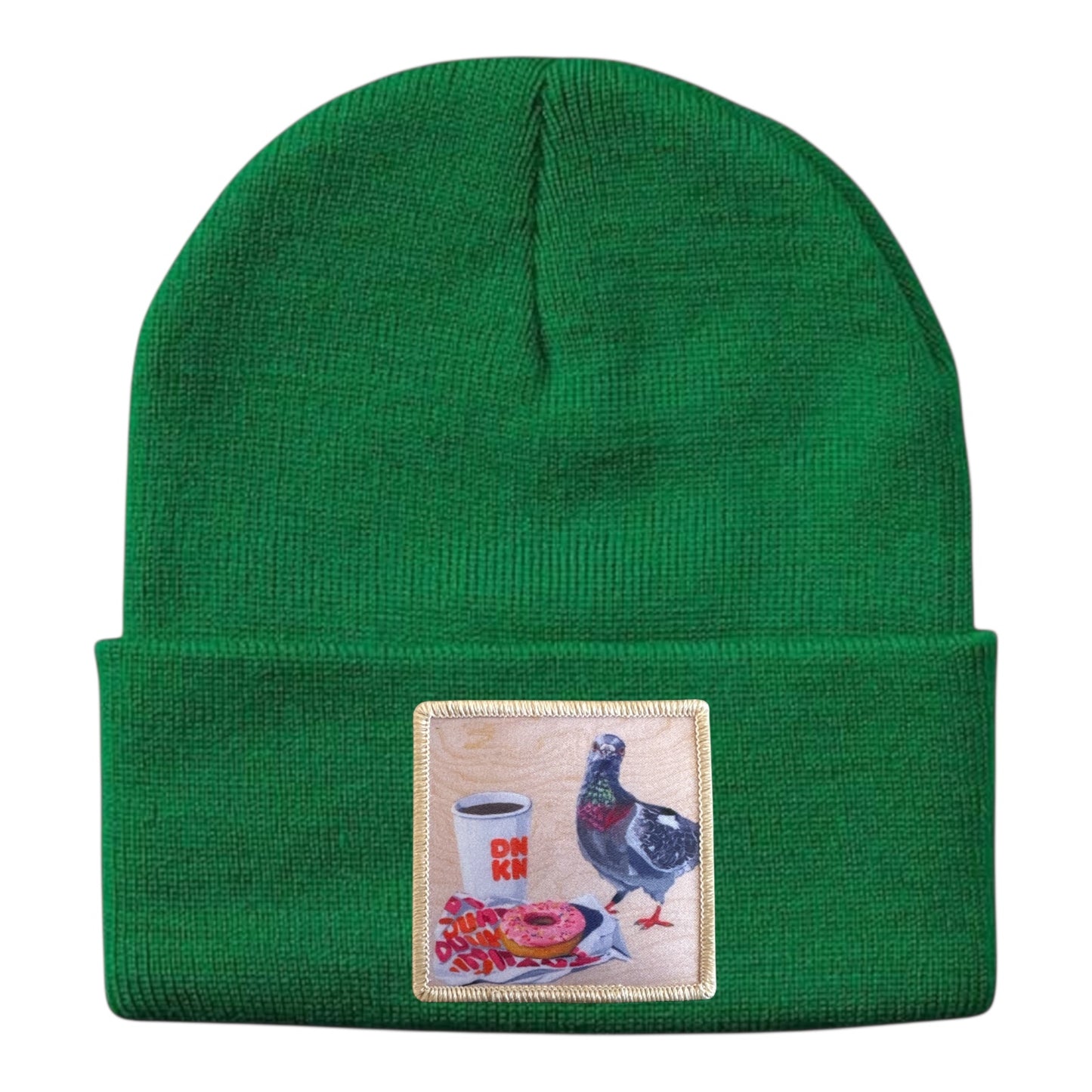 Pigeons Run On Donuts Beanie Hats Flyn Costello Kelley Green