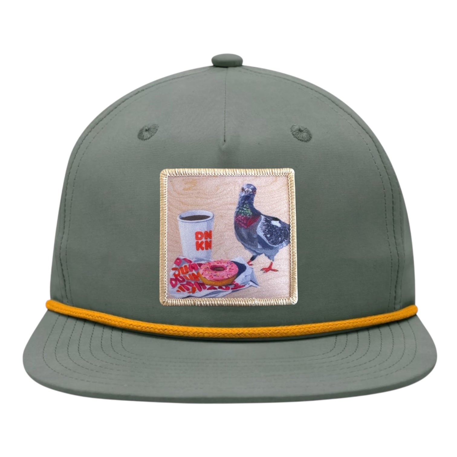 Loden/Gold Rope Cap Hats FlynHats Pigeons Run On Donuts