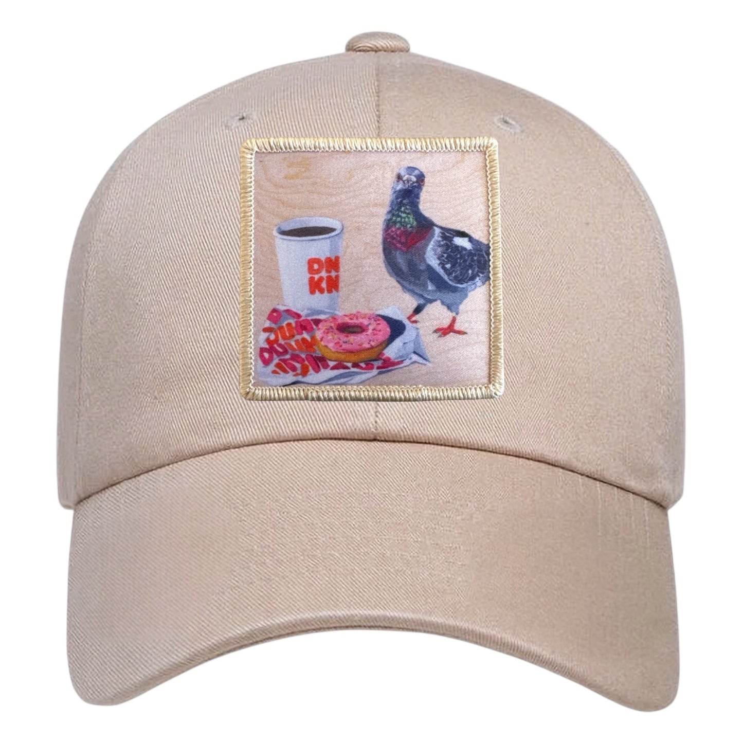 Eco-Washed Tan Dad Hat Hats FlynHats Pigeons Run On Donuts