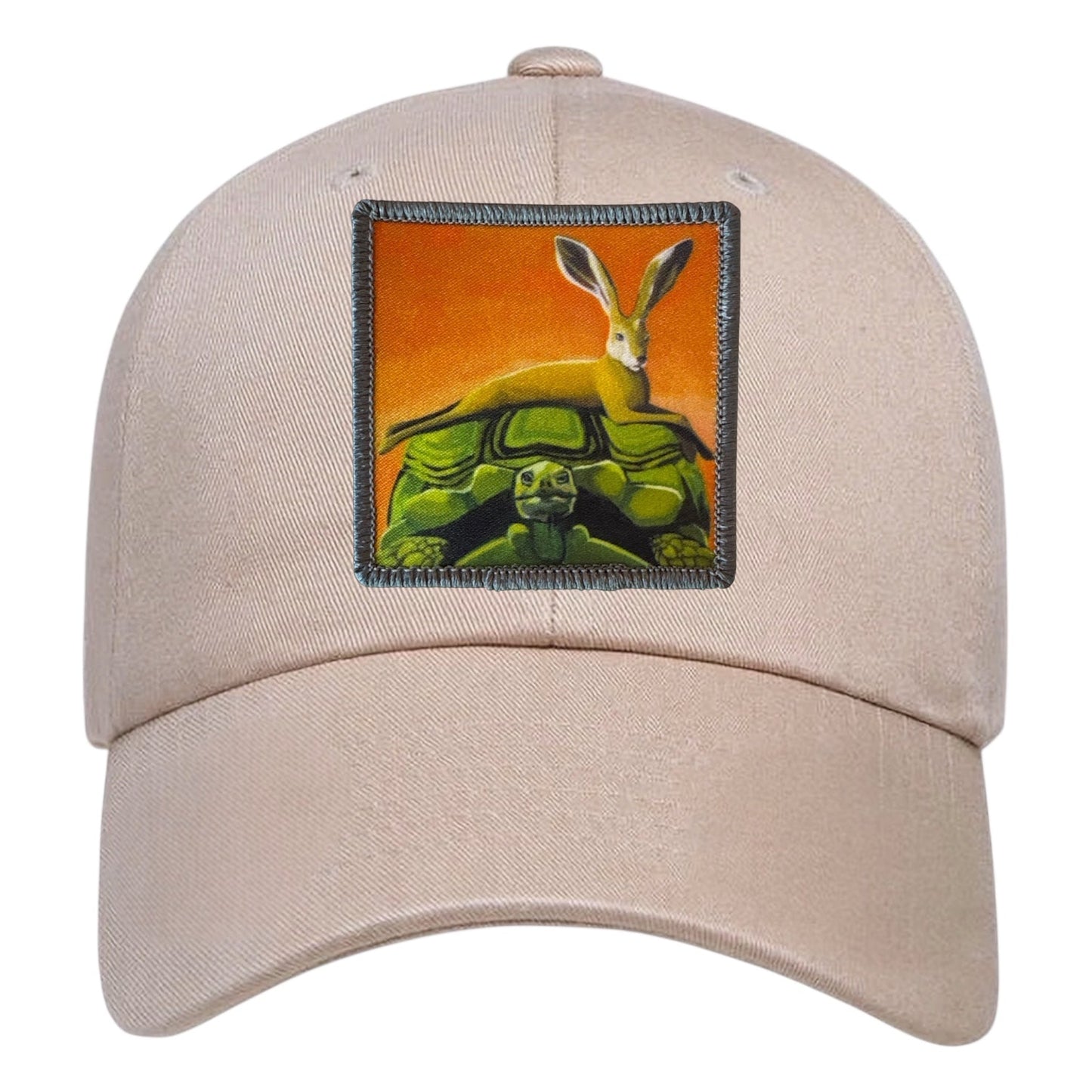 The Tortoise by a Hare Dad Hat Hats FlynHats Eco-Washed Tan