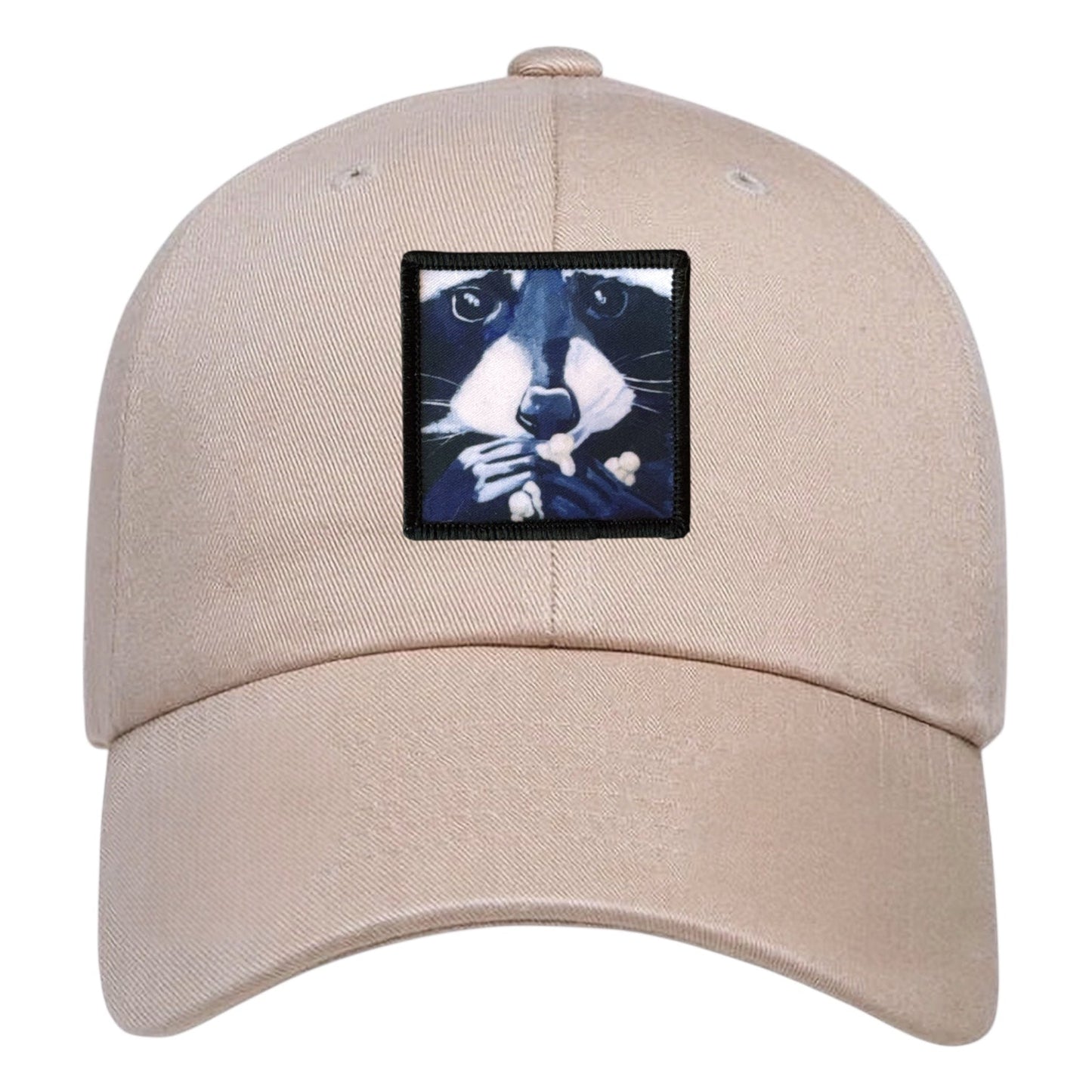 Raccoon Pop Dad Hat Hats FlynHats Eco-Washed Tan