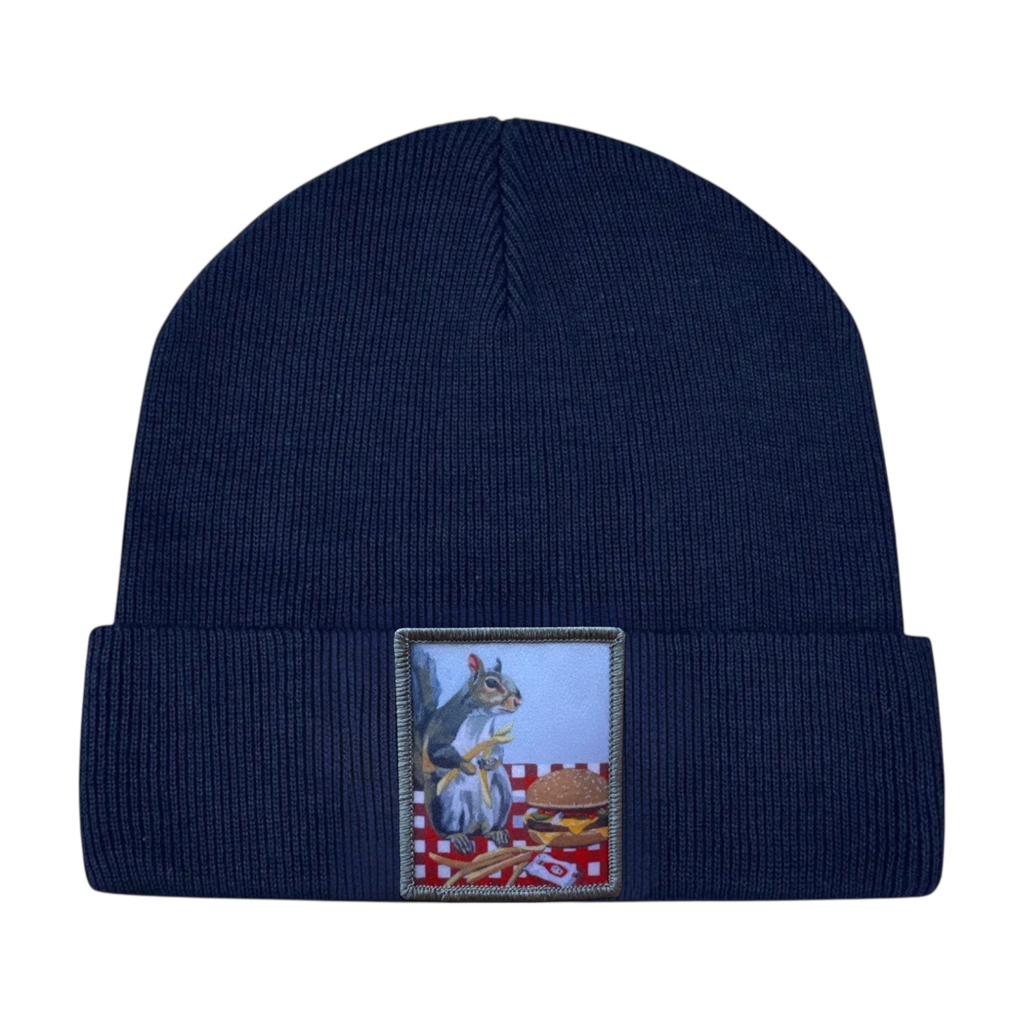 Squirrel Burger Toddler Beanie FLYNhats Navy