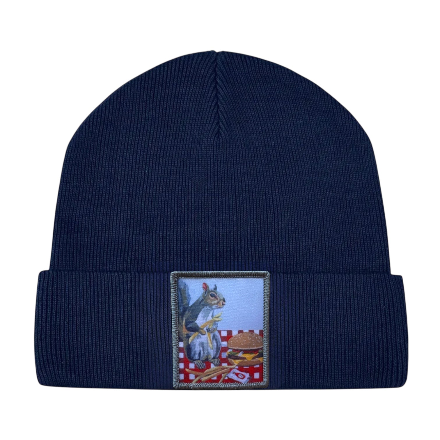 Squirrel Burger Toddler Beanie FLYNhats Navy