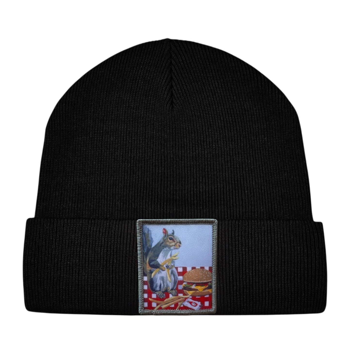 Squirrel Burger Toddler Beanie FLYNhats Black