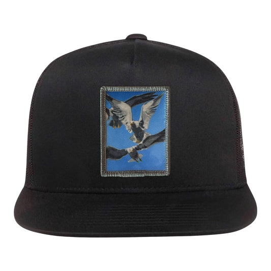 Flock Of Seagulls 5 Panel Cap Hats FlynHats Black