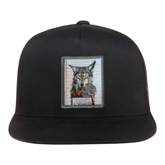 The Usual Suspects: Wolf 5 Panel Cap Hats FlynHats Black