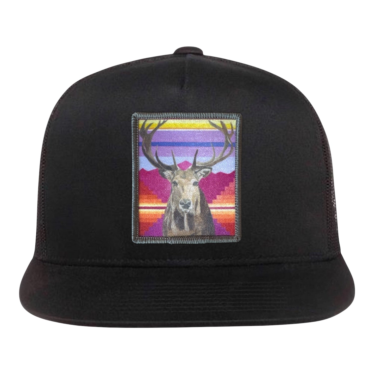 Elk 5 Panel Cap Hats FlynHats Black