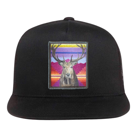 Elk 5 Panel Cap Hats FlynHats Black