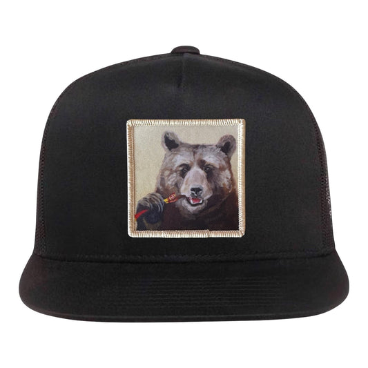 Slim Jim 5 Panel Cap Hats FlynHats Black