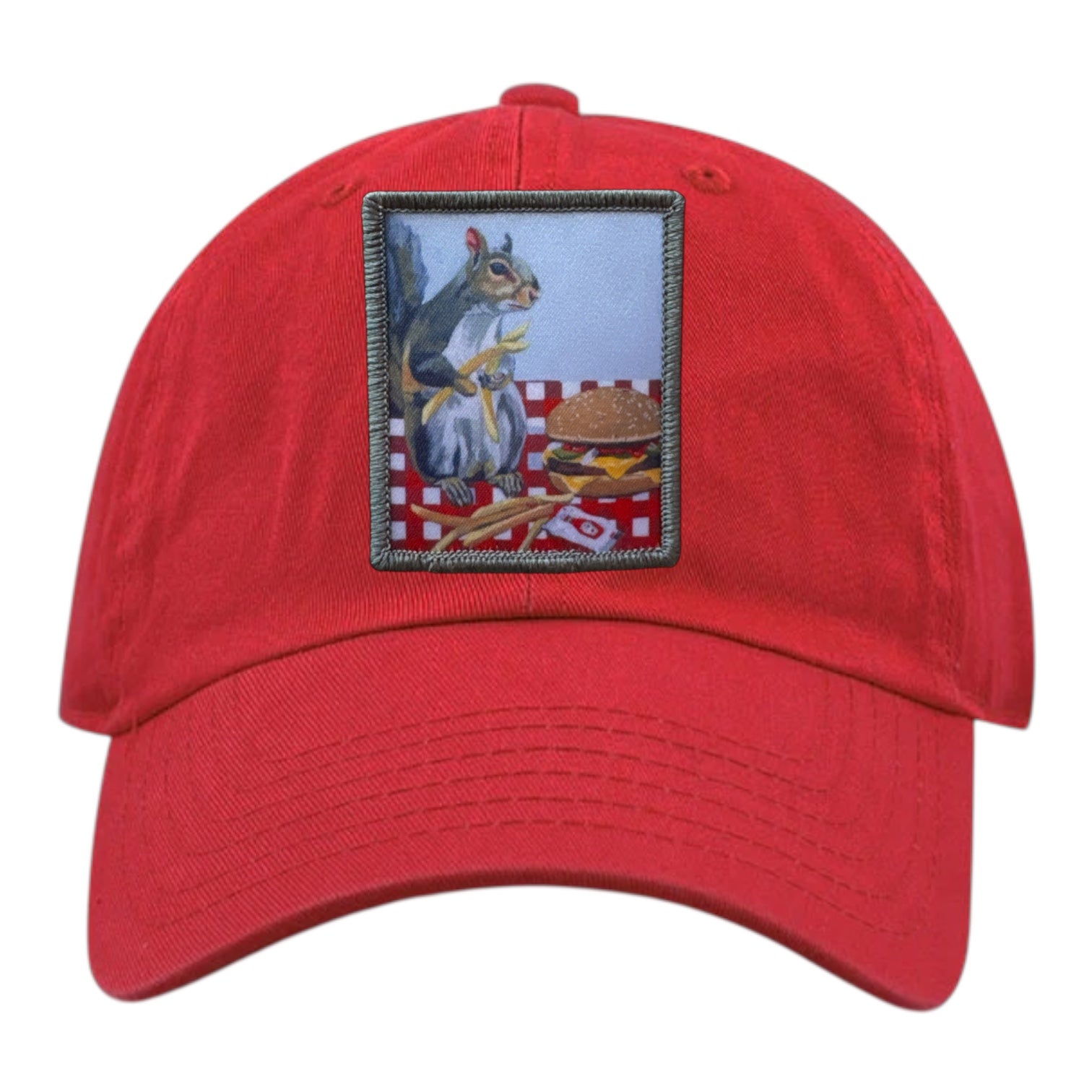 Youth Soft Red Hat Hats FlynHats Squirrel Burger