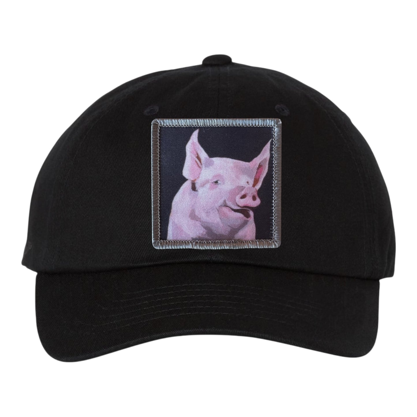 Eco-Washed Black Dad Hat Hats FlynHats Piggie
