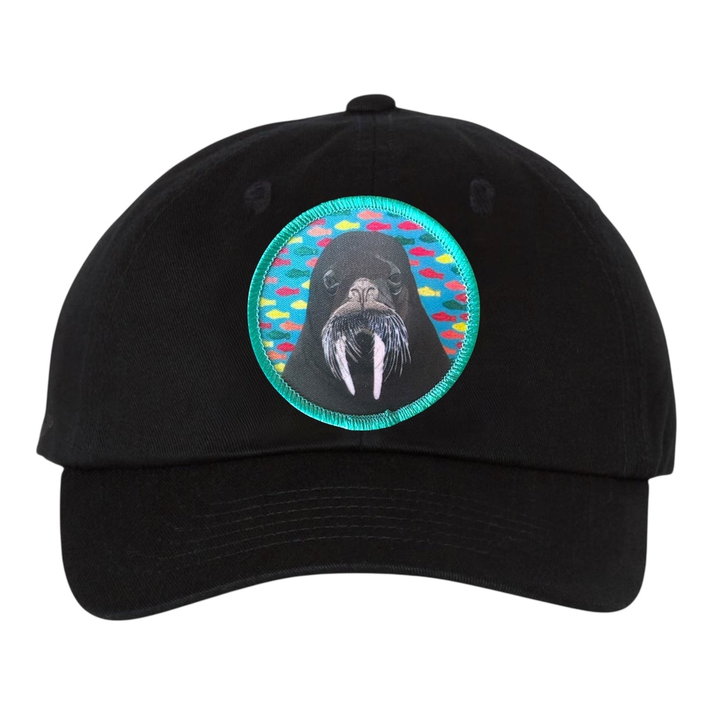 Walrus Dad Hat Hats FlynHats Eco-Washed Black