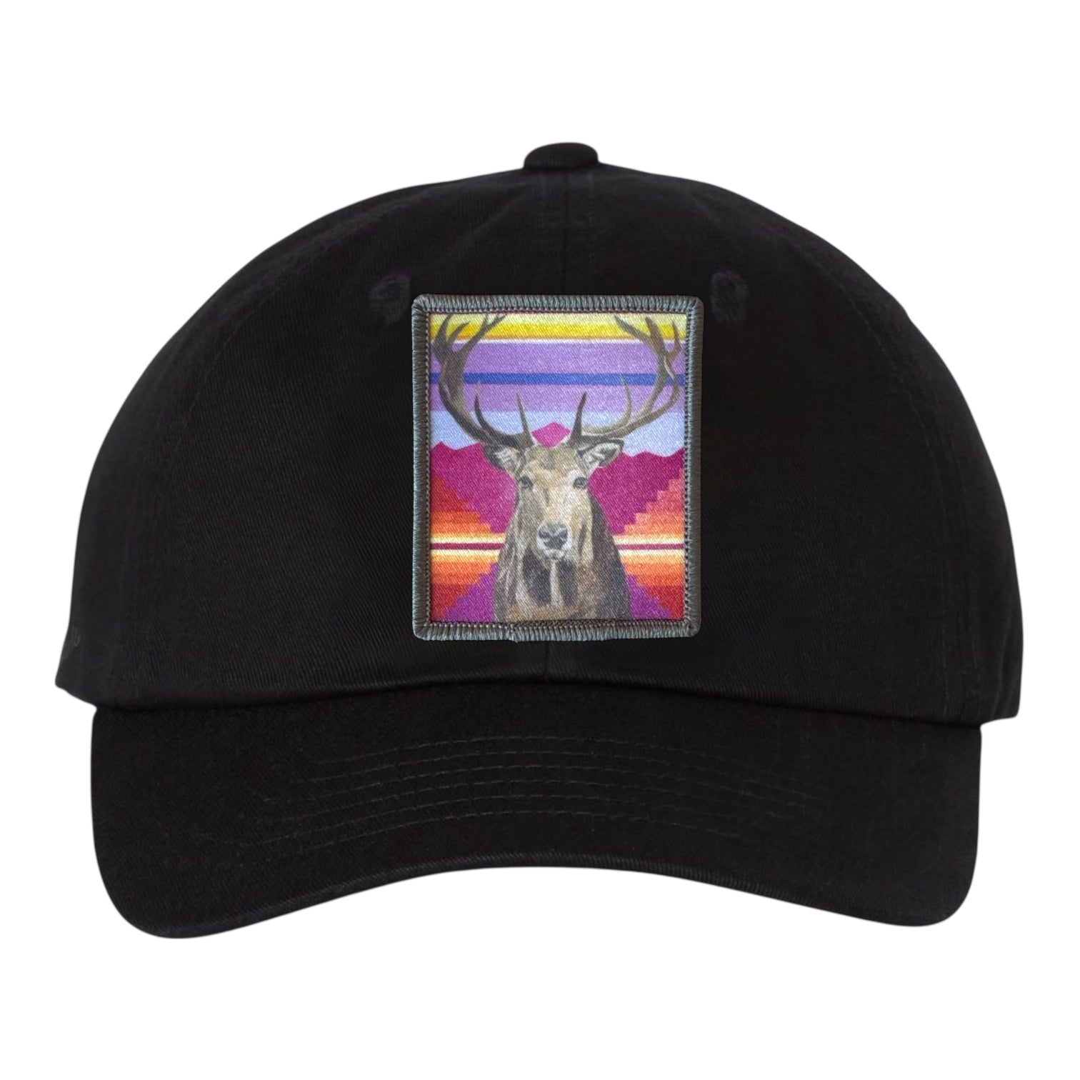Eco-Washed Black Dad Hat Hats FlynHats Elk