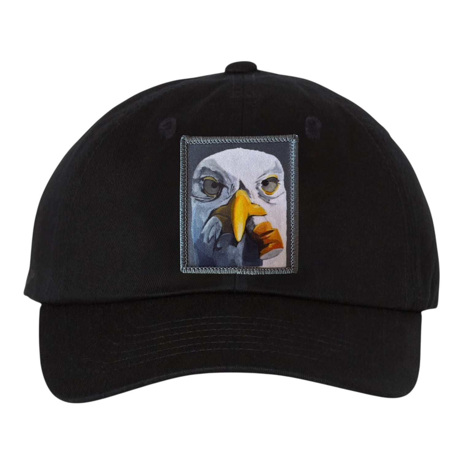Eco-Washed Black Dad Hat Hats FlynHats Seagull With Cig