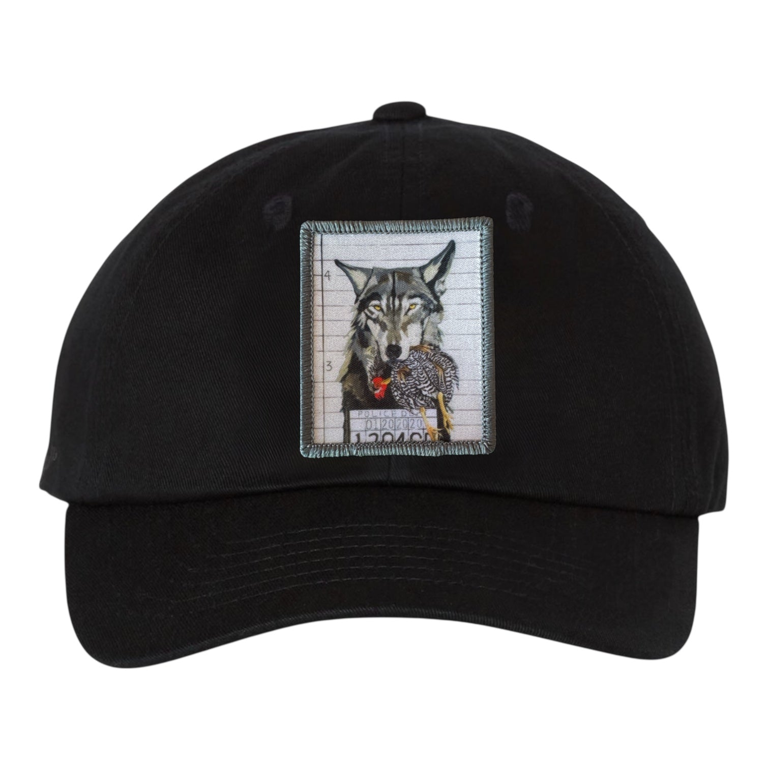 Eco-Washed Black Dad Hat Hats FlynHats The Usual Suspects: Wolf