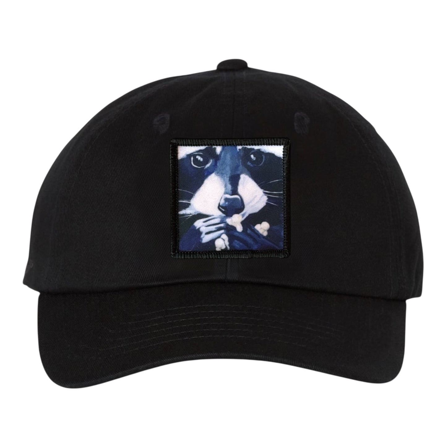 Raccoon Pop Dad Hat Hats FlynHats Eco-Washed Black