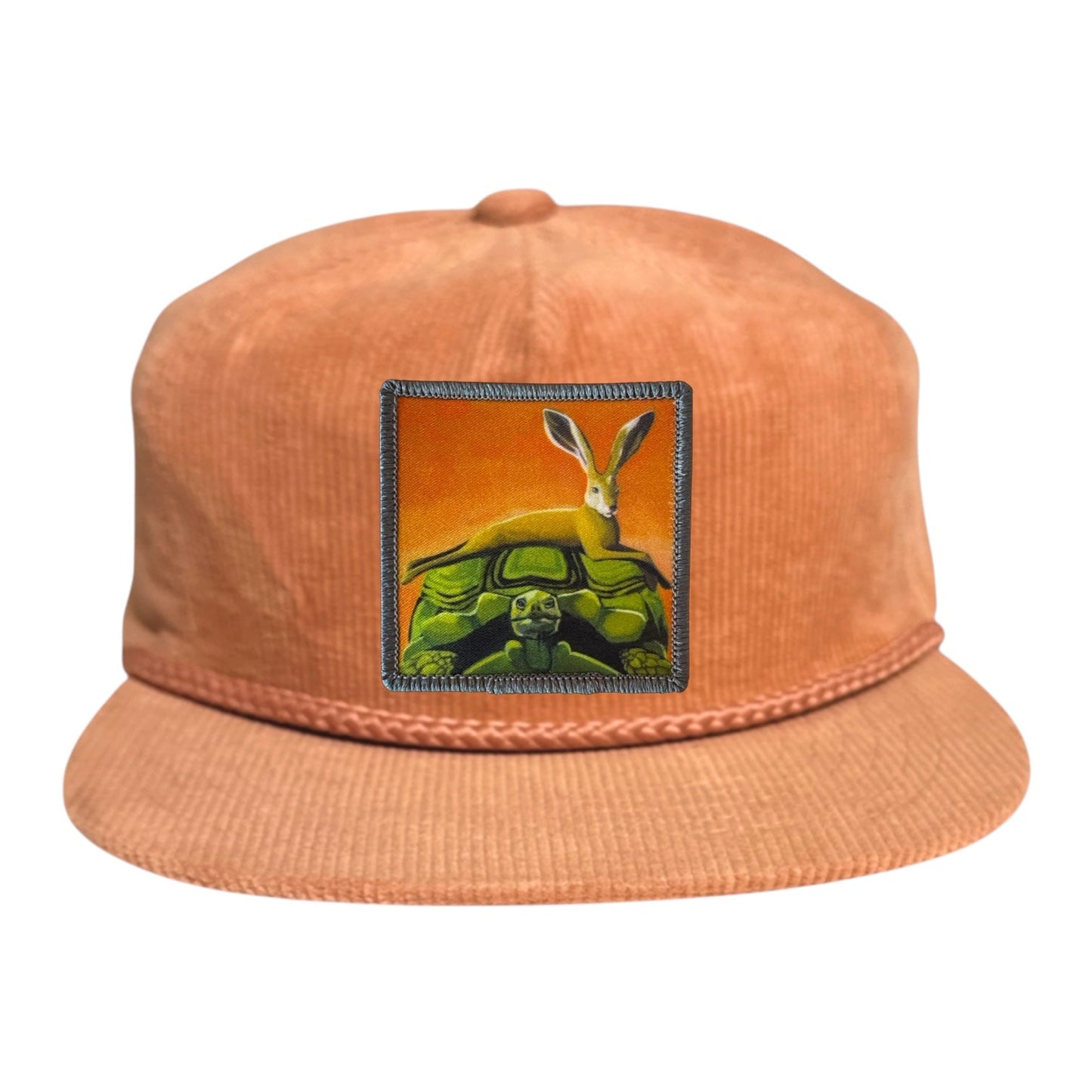 The Tortoise by a Hare Rope Cap Hats FlynHats Peach Corduroy