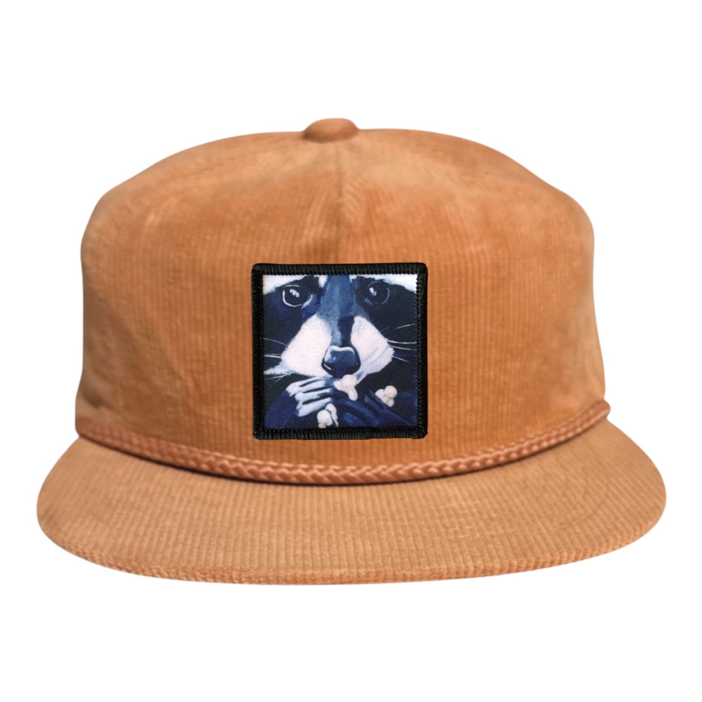 Raccoon Pop Rope Cap Hats FlynHats Peach Corduroy