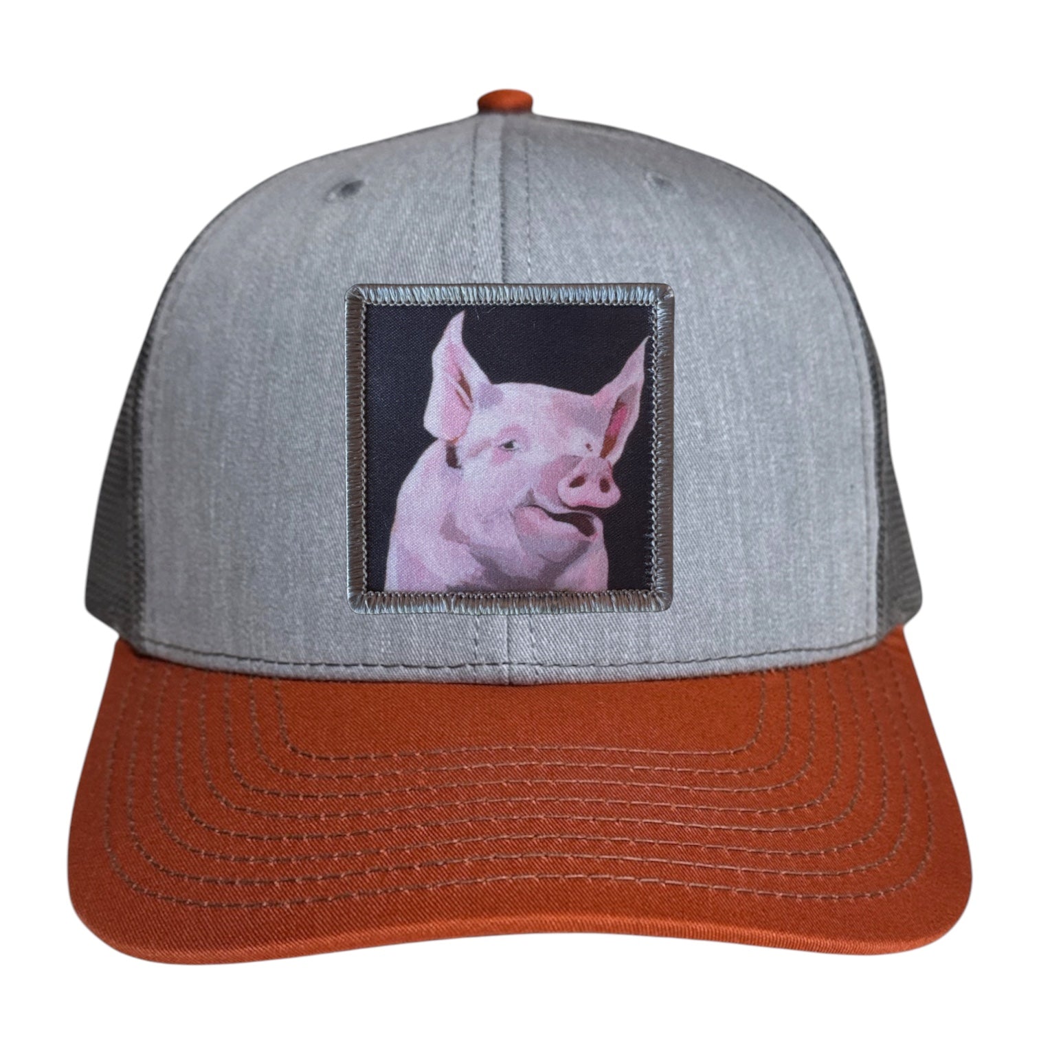 Grey/Terracotta Trucker Hats Flyn Costello Piggie