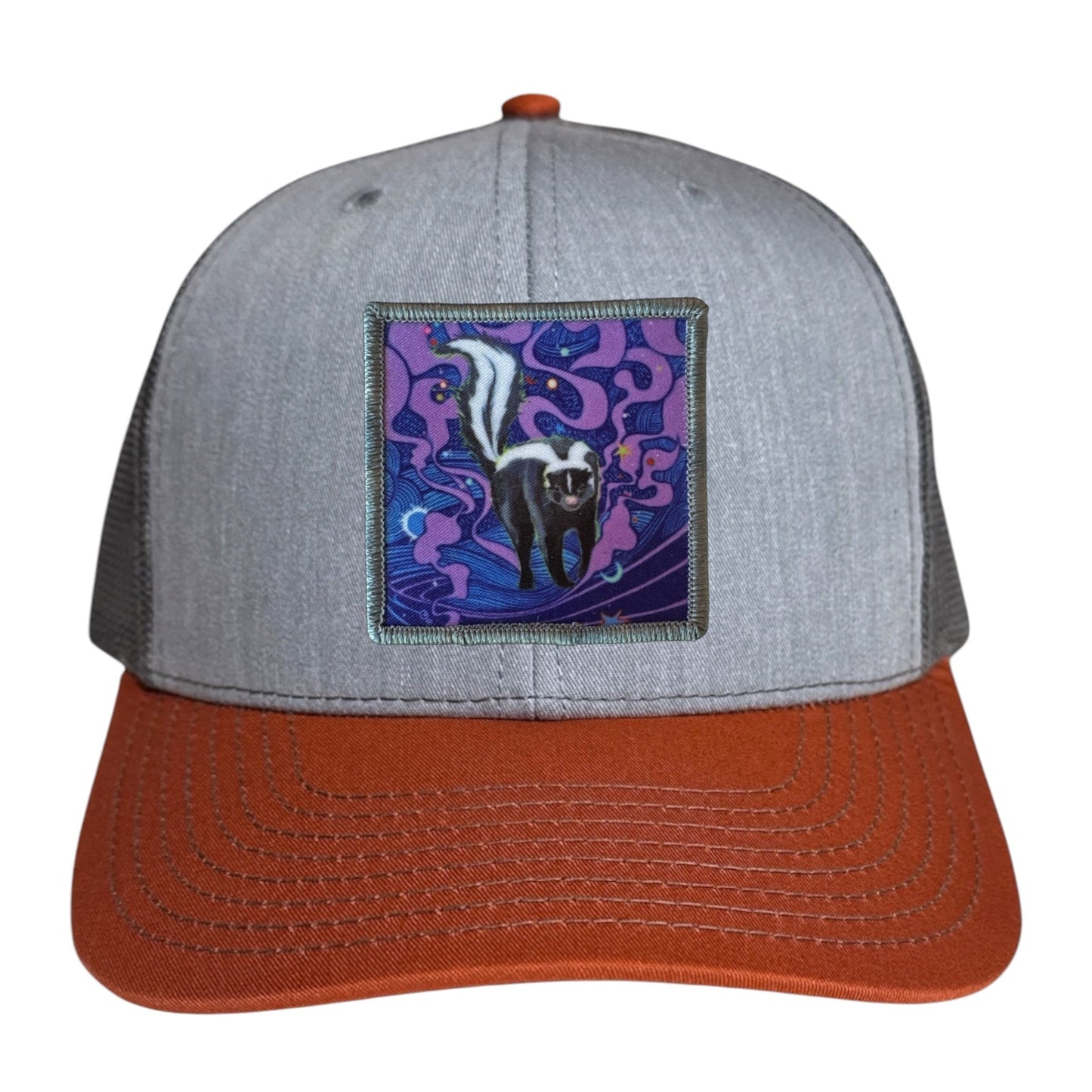Skunky Haze Trucker Hat Hats FlynHats Grey/Terracotta