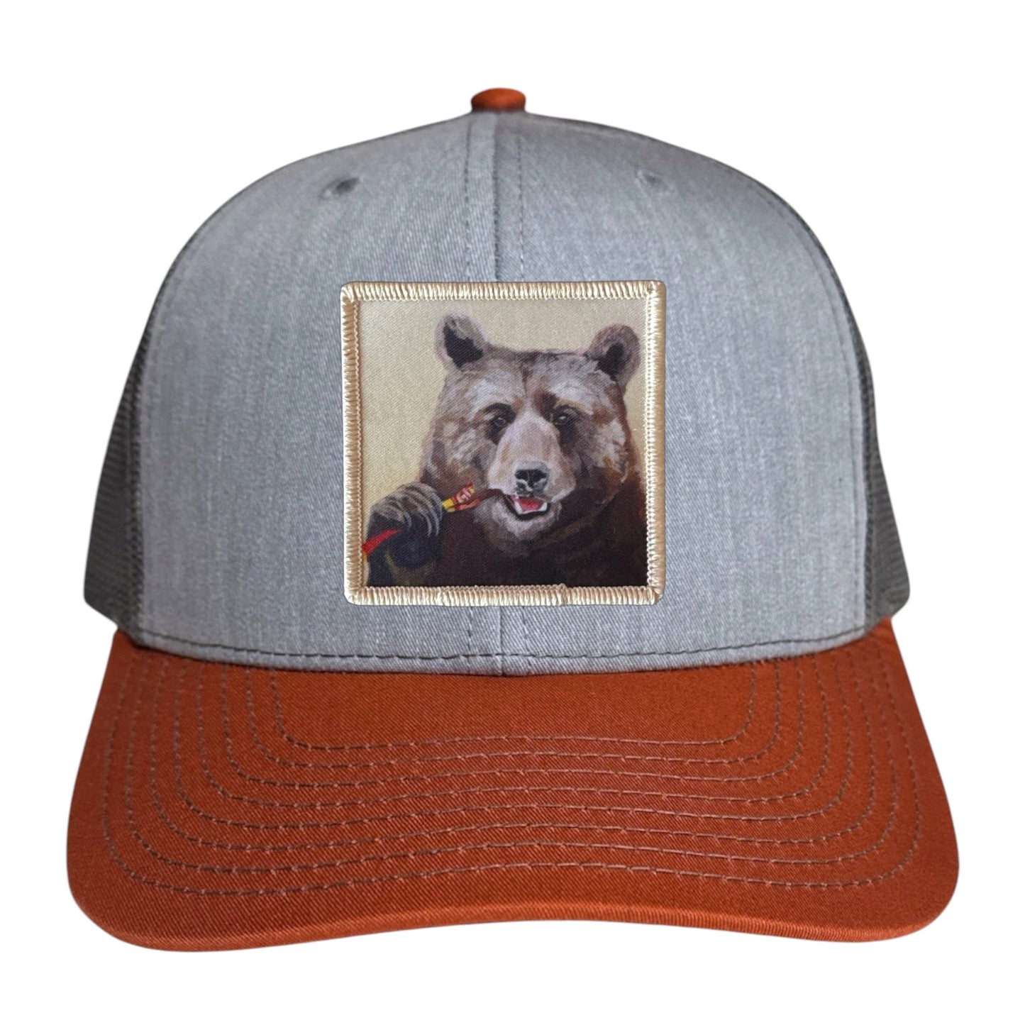 Slim Jim Trucker Hat Hats FlynHats Grey/Terracotta