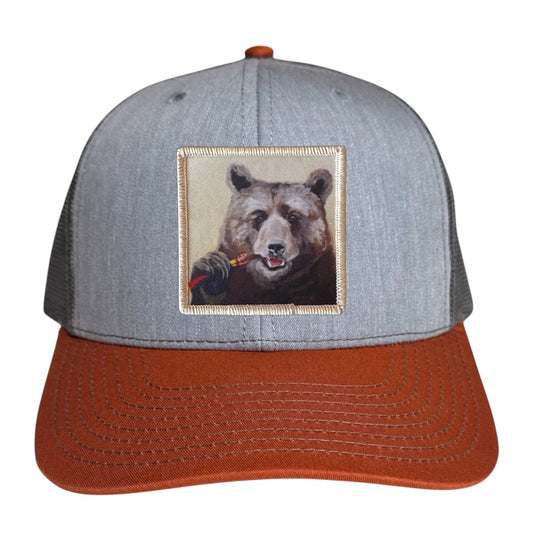 Slim Jim Trucker Hat Hats FlynHats Grey/Terracotta