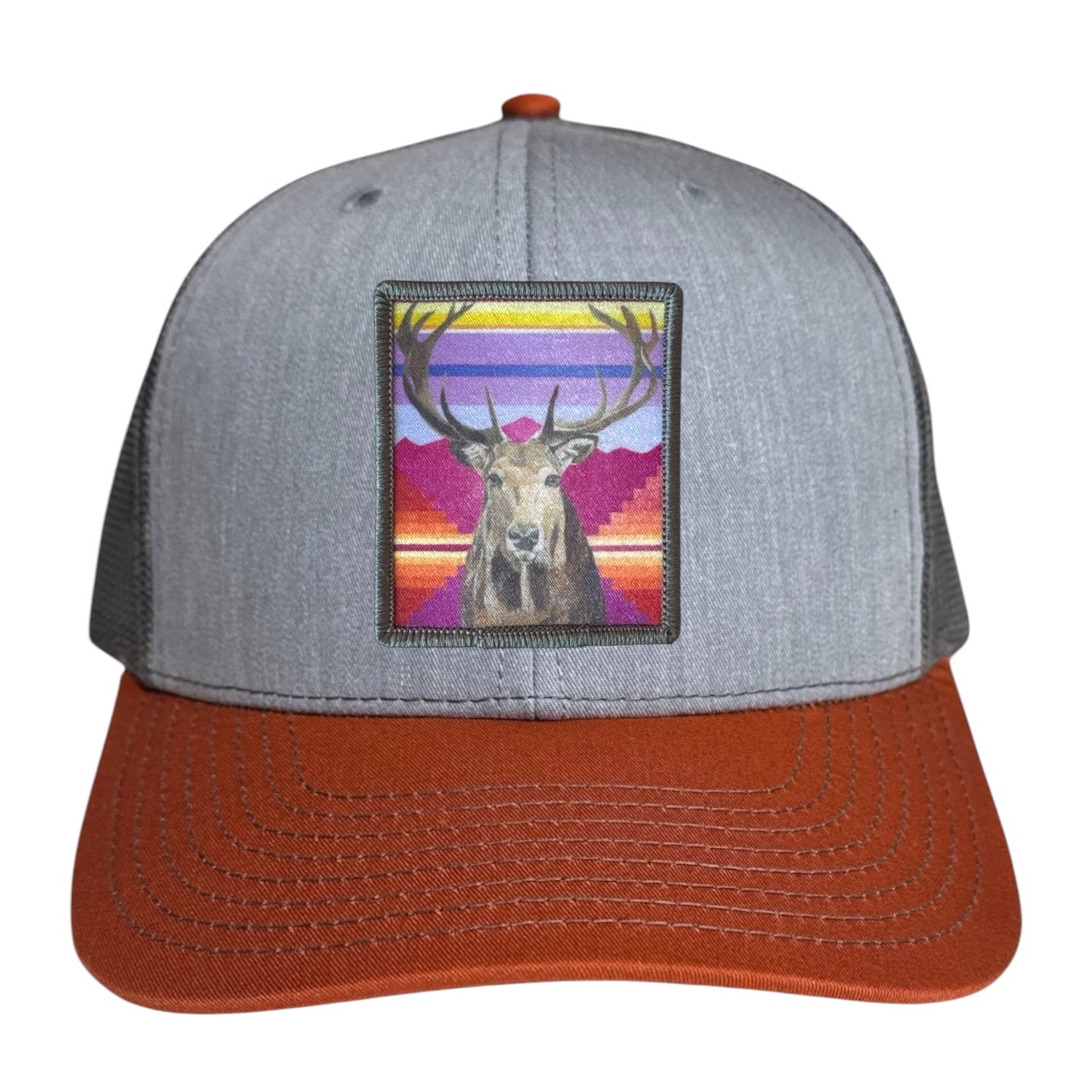 Elk Trucker Hat Hats FlynHats Grey/Terracotta