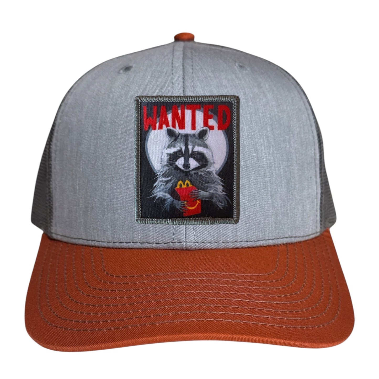 WANTED Trucker Hat Hats FlynHats Grey/Terracotta
