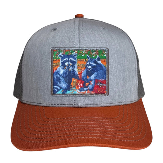 Grey/Terracotta Trucker Hats Flyn Costello Junkfood Bandits