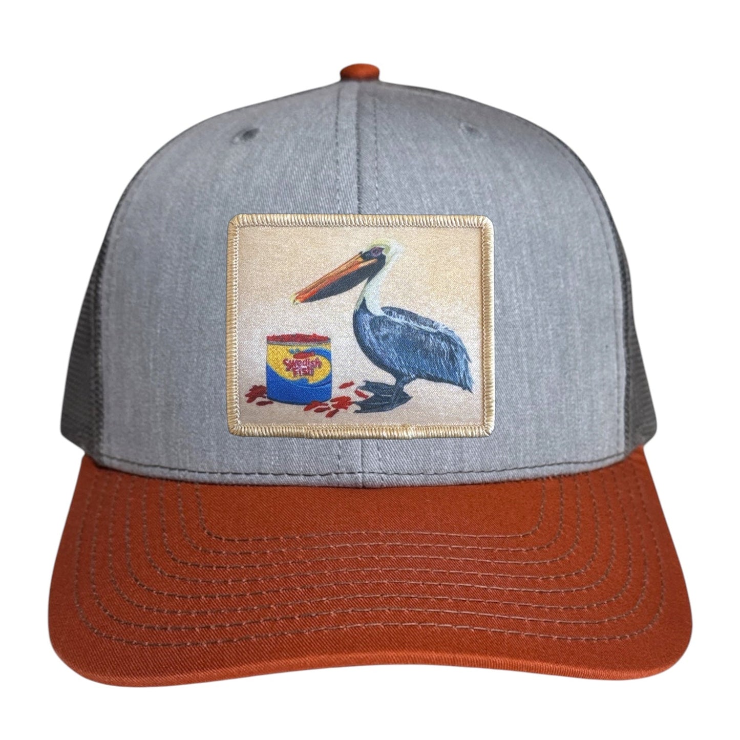 Gone Fishin' Trucker Hat Hats FlynHats Grey/Terracotta