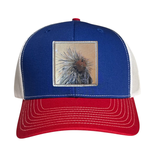 Porcupine Trucker Hat Hats FlynHats Red/White/Royal