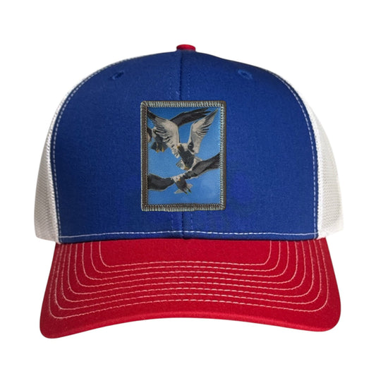 Flock Of Seagulls Trucker Hat Hats FlynHats Red/White/Royal