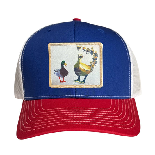 Make Way Trucker Hat Hats FlynHats Red/White/Royal